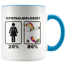 Load image into Gallery viewer, RobustCreative-Ophthalmologist Dabbing Unicorn 80 20 Principle Superhero Girl Womens - 11oz Accent Mug Medical Personnel Gift Idea
