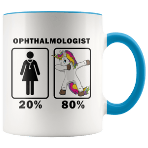 RobustCreative-Ophthalmologist Dabbing Unicorn 80 20 Principle Superhero Girl Womens - 11oz Accent Mug Medical Personnel Gift Idea