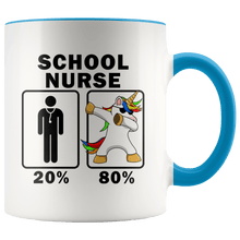 Load image into Gallery viewer, RobustCreative-School Nurse Dabbing Unicorn 80 20 Principle Graduation Gift Mens - 11oz Accent Mug Medical Personnel Gift Idea
