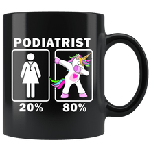 Load image into Gallery viewer, RobustCreative-Podiatrist Dabbing Unicorn 20 80 Principle Superhero Girl Womens - 11oz Black Mug Medical Personnel Gift Idea
