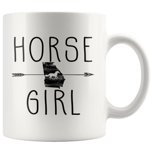 RobustCreative-Georgia Horse Girl Gifts Georgian Shape Country for women - 11oz White Mug Racing Lover Gift Idea