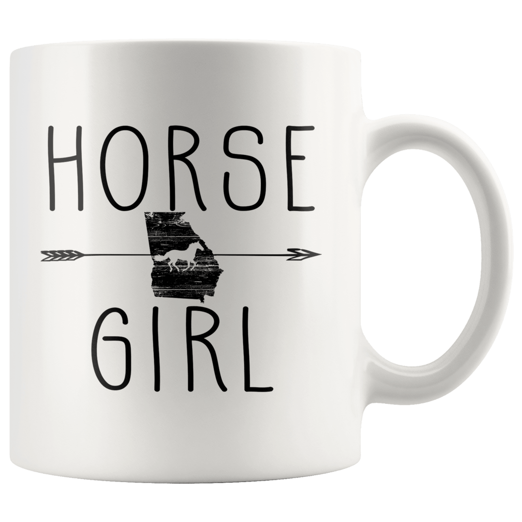 RobustCreative-Georgia Horse Girl Gifts Georgian Shape Country for women - 11oz White Mug Racing Lover Gift Idea