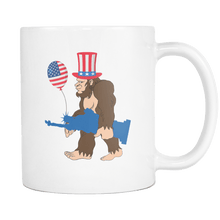 Load image into Gallery viewer, RobustCreative-Bigfoot Sasquatch Statue of Liberty - 4th of July American Pride Apparel - Merica USA Pride - 11oz White Funny Coffee Mug Women Men Friends Gift ~ Both Sides Printed
