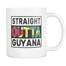 Load image into Gallery viewer, RobustCreative-Straight Outta Guyana - Guyanese Flag 11oz Funny White Coffee Mug - Independence Day Family Heritage - Women Men Friends Gift - Both Sides Printed (Distressed)

