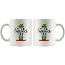 Load image into Gallery viewer, RobustCreative-Im The Grandson Elf Matching Family Christmas - 11oz White Mug Christmas group green pjs costume Gift Idea
