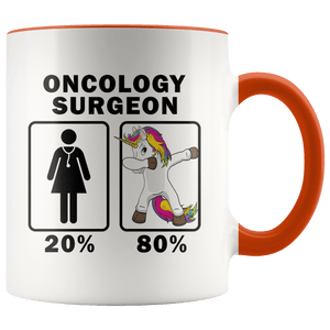 RobustCreative-Oncology Surgeon Dabbing Unicorn 80 20 Principle Superhero Girl Womens - 11oz Accent Mug Medical Personnel Gift Idea