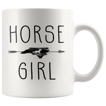 Load image into Gallery viewer, RobustCreative-North Carolina Horse Girl Gifts Carolinian Shape Country for women - 11oz White Mug Racing Lover Gift Idea
