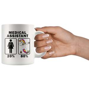 RobustCreative-Medical Assistant Dabbing Unicorn 80 20 Principle Superhero Girl Womens - 11oz White Mug Medical Personnel Gift Idea