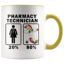 Load image into Gallery viewer, RobustCreative-Pharmacy Technician Dabbing Unicorn 80 20 Principle Superhero Girl Womens - 11oz Accent Mug Medical Personnel Gift Idea
