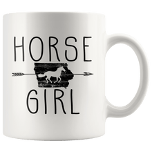 Load image into Gallery viewer, RobustCreative-Iowa Horse Girl Gifts Iowan Shape Country for women - 11oz White Mug Riding Lover Gift Idea
