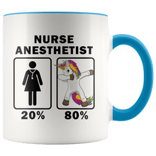 Load image into Gallery viewer, RobustCreative-Nurse Anesthetist Dabbing Unicorn 80 20 Principle Superhero Girl Womens - 11oz Accent Mug Medical Personnel Gift Idea
