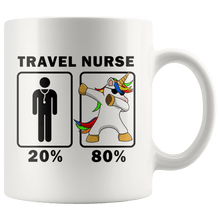 Load image into Gallery viewer, RobustCreative-Travel Nurse Dabbing Unicorn 80 20 Principle Graduation Gift Mens - 11oz White Mug Medical Personnel Gift Idea
