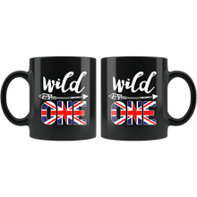 Load image into Gallery viewer, RobustCreative-Great Britain Wild One Birthday Outfit 1 British Flag Black 11oz Mug Gift Idea
