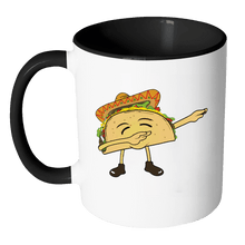 Load image into Gallery viewer, RobustCreative-Dabbing Taco - Cinco De Mayo Mexican Fiesta - No Siesta Mexico Party - 11oz Black &amp; White Funny Coffee Mug Women Men Friends Gift ~ Both Sides Printed

