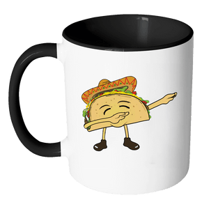RobustCreative-Dabbing Taco - Cinco De Mayo Mexican Fiesta - No Siesta Mexico Party - 11oz Black & White Funny Coffee Mug Women Men Friends Gift ~ Both Sides Printed