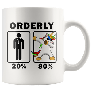 RobustCreative-Orderly Dabbing Unicorn 80 20 Principle Graduation Gift Mens - 11oz White Mug Medical Personnel Gift Idea