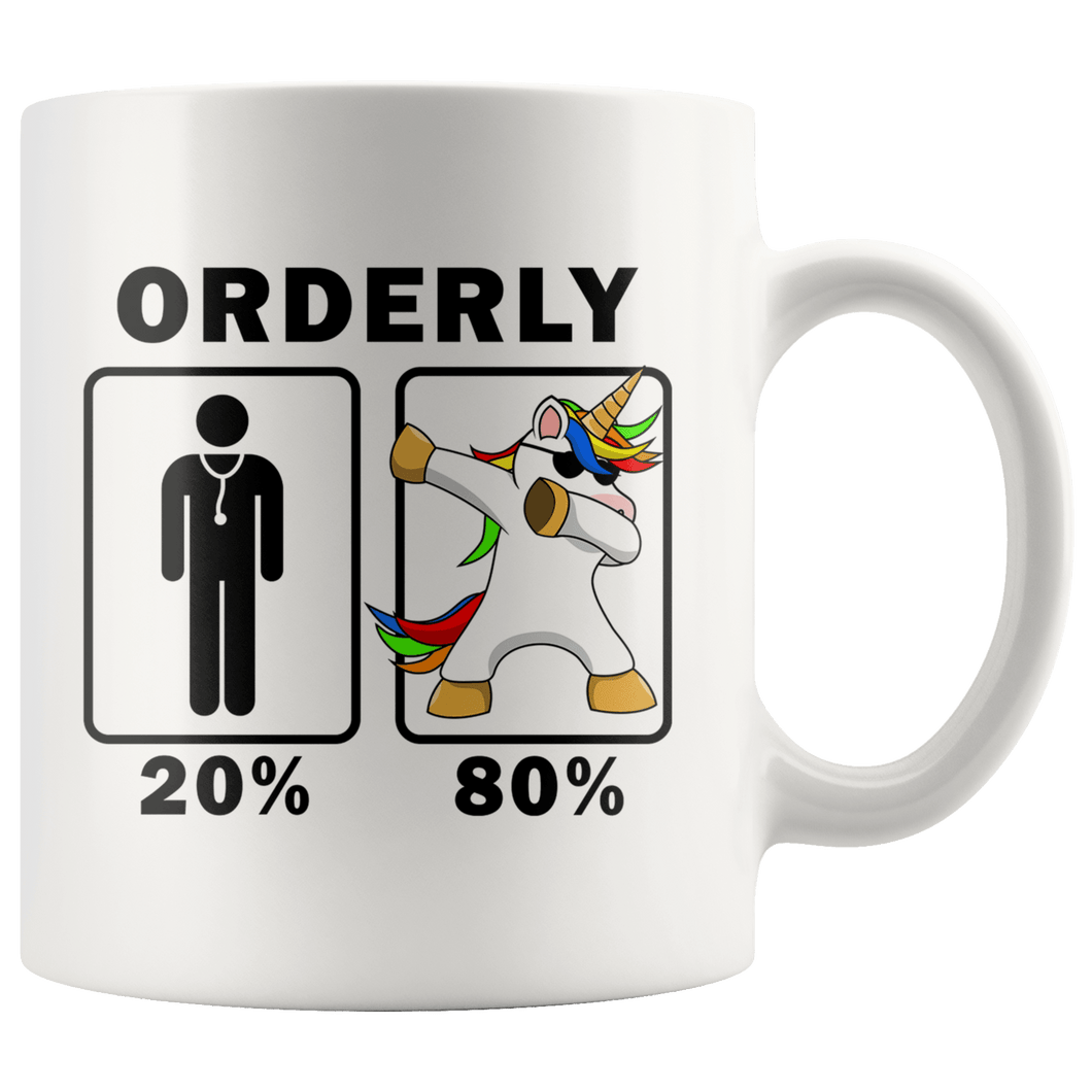 RobustCreative-Orderly Dabbing Unicorn 80 20 Principle Graduation Gift Mens - 11oz White Mug Medical Personnel Gift Idea