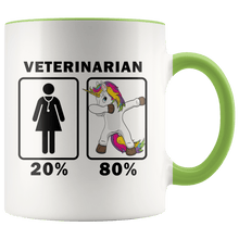 Load image into Gallery viewer, RobustCreative-Veterinarian Dabbing Unicorn 80 20 Principle Superhero Girl Womens - 11oz Accent Mug Medical Personnel Gift Idea
