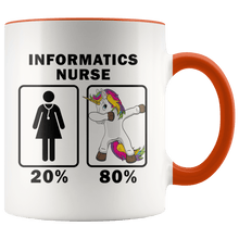 Load image into Gallery viewer, RobustCreative-Informatics Nurse Dabbing Unicorn 80 20 Principle Superhero Girl Womens - 11oz Accent Mug Medical Personnel Gift Idea
