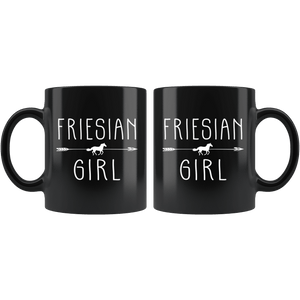 RobustCreative-Friesian Horse Girl Gifts Horses Lover Riding Racing - 11oz Black Mug Racing Lover Gift Idea