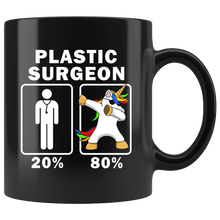 Load image into Gallery viewer, RobustCreative-Plastic Surgeon Dabbing Unicorn 80 20 Principle Graduation Gift Mens - 11oz Black Mug Medical Personnel Gift Idea
