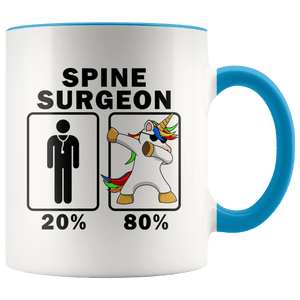 RobustCreative-Spine Surgeon Dabbing Unicorn 80 20 Principle Graduation Gift Mens - 11oz Accent Mug Medical Personnel Gift Idea