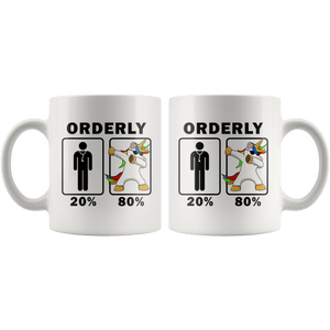 RobustCreative-Orderly Dabbing Unicorn 80 20 Principle Graduation Gift Mens - 11oz White Mug Medical Personnel Gift Idea