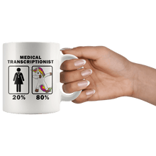 Load image into Gallery viewer, RobustCreative-Medical Transcriptionist Dabbing Unicorn 80 20 Principle Superhero Girl Womens - 11oz White Mug Medical Personnel Gift Idea
