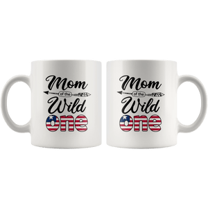RobustCreative-Liberian Mom of the Wild One Birthday Liberia Flag White 11oz Mug Gift Idea