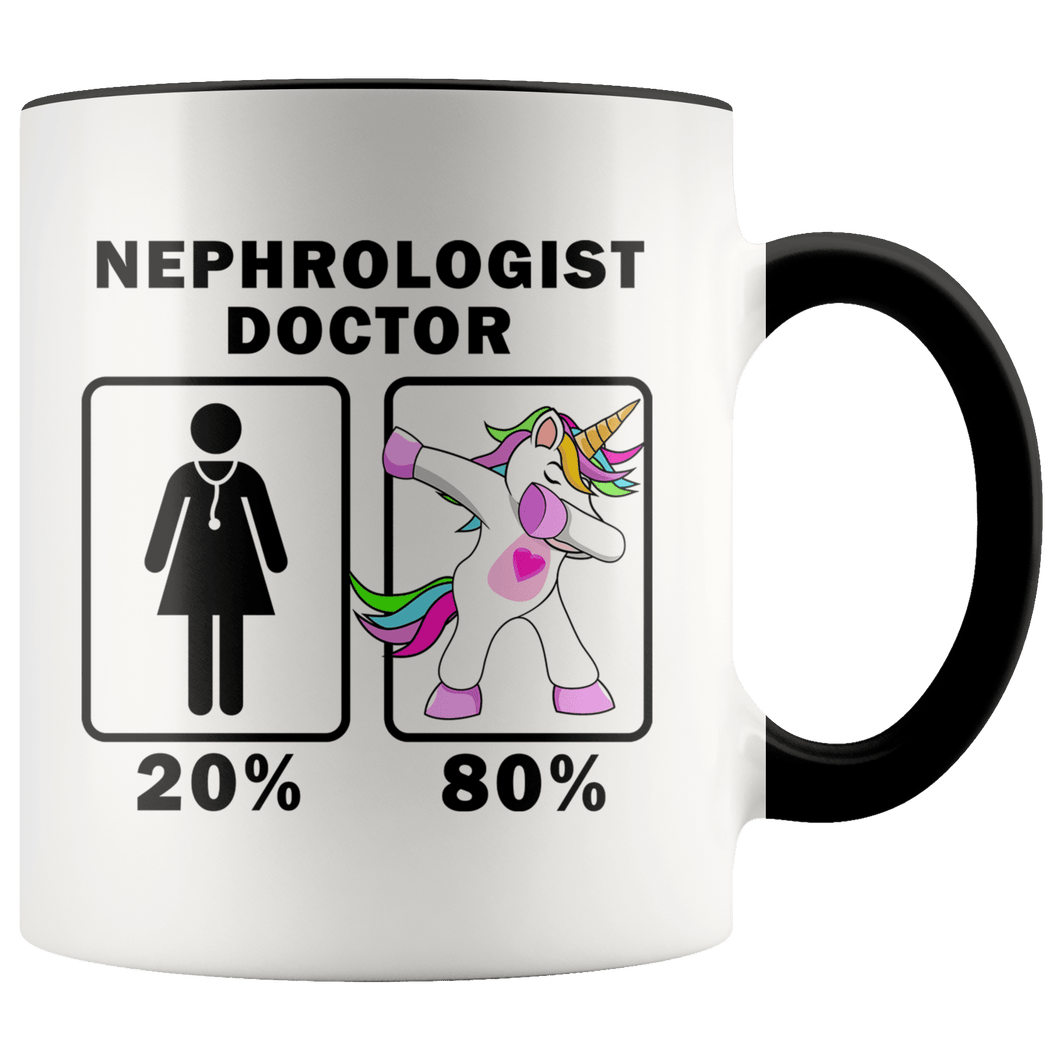 RobustCreative-Nephrologist Doctor Dabbing Unicorn 20 80 Principle Superhero Girl Womens - 11oz Accent Mug Medical Personnel Gift Idea
