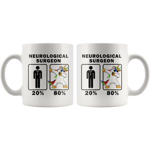 RobustCreative-Neurological Surgeon Dabbing Unicorn 80 20 Principle Graduation Gift Mens - 11oz White Mug Medical Personnel Gift Idea