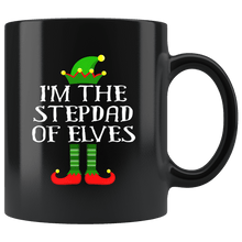 Load image into Gallery viewer, RobustCreative-Im The Stepdad of Elves Family Matching Elf Outfits PJ - 11oz Black Mug Christmas group green pjs costume Gift Idea
