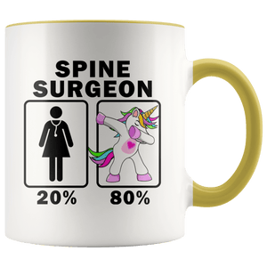 RobustCreative-Spine Surgeon Dabbing Unicorn 20 80 Principle Superhero Girl Womens - 11oz Accent Mug Medical Personnel Gift Idea