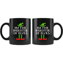 Load image into Gallery viewer, RobustCreative-Im The Daughter of Elves Family Matching Elf Outfits PJ - 11oz Black Mug Christmas group green pjs costume Gift Idea
