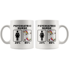 Load image into Gallery viewer, RobustCreative-Psychiatric Nurse Dabbing Unicorn 80 20 Principle Superhero Girl Womens - 11oz White Mug Medical Personnel Gift Idea
