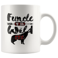 Load image into Gallery viewer, RobustCreative-Strong Funcle of the Wild One Wolf 1st Birthday Wolves - 11oz White Mug plaid pajamas Gift Idea
