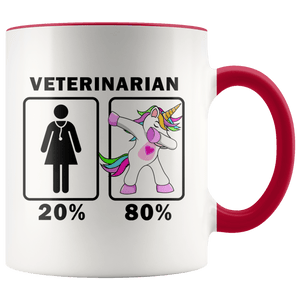 RobustCreative-Veterinarian Dabbing Unicorn 20 80 Principle Superhero Girl Womens - 11oz Accent Mug Medical Personnel Gift Idea