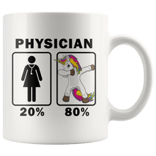 Load image into Gallery viewer, RobustCreative-Physician Dabbing Unicorn 80 20 Principle Superhero Girl Womens - 11oz White Mug Medical Personnel Gift Idea
