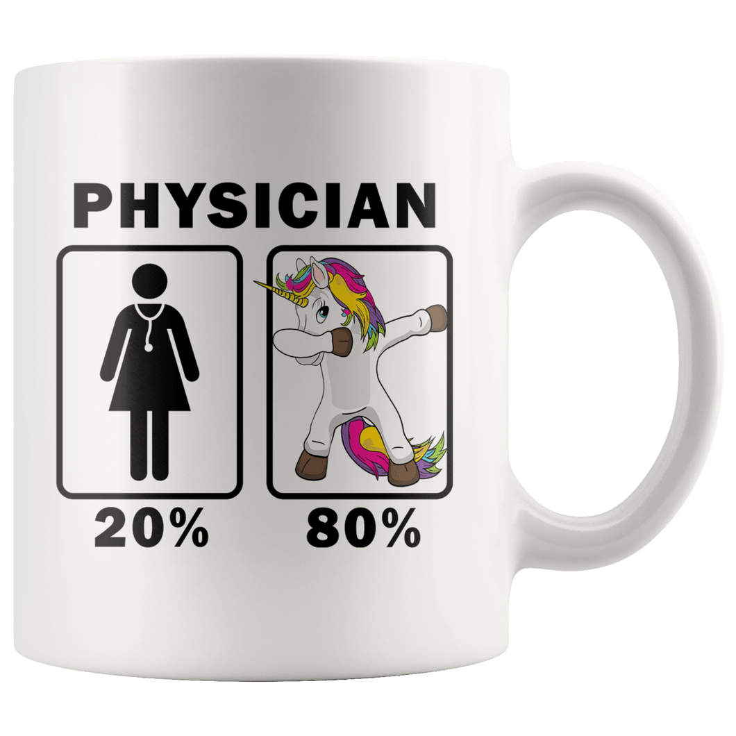 RobustCreative-Physician Dabbing Unicorn 80 20 Principle Superhero Girl Womens - 11oz White Mug Medical Personnel Gift Idea