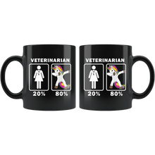 Load image into Gallery viewer, RobustCreative-Veterinarian Dabbing Unicorn 80 20 Principle Superhero Girl Womens - 11oz Black Mug Medical Personnel Gift Idea
