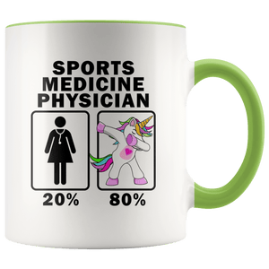 RobustCreative-Sports Medicine Physician Dabbing Unicorn 20 80 Principle Superhero Girl Womens - 11oz Accent Mug Medical Personnel Gift Idea