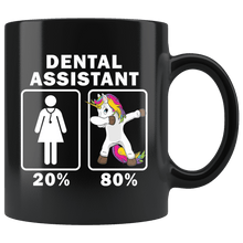 Load image into Gallery viewer, RobustCreative-Dental Assistant Dabbing Unicorn 80 20 Principle Superhero Girl Womens - 11oz Black Mug Medical Personnel Gift Idea
