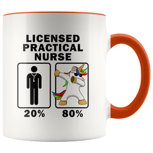 RobustCreative-Licensed Practical Nurse Dabbing Unicorn 80 20 Principle Graduation Gift Mens - 11oz Accent Mug Medical Personnel Gift Idea