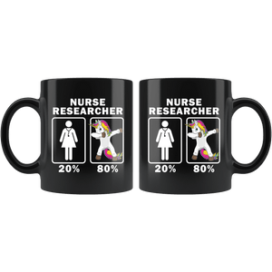 RobustCreative-Nurse Researcher Dabbing Unicorn 80 20 Principle Superhero Girl Womens - 11oz Black Mug Medical Personnel Gift Idea