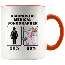 Load image into Gallery viewer, RobustCreative-Diagnostic Medical Sonographer Dabbing Unicorn 20 80 Principle Superhero Girl Womens - 11oz Accent Mug Medical Personnel Gift Idea
