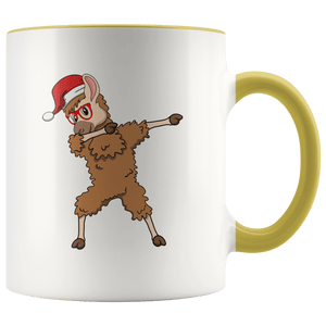 RobustCreative-Llama Dabbing Santa Hipster Glasses Alpaca Lover Cute - 11oz Accent Mug Christmas gift idea Gift Idea