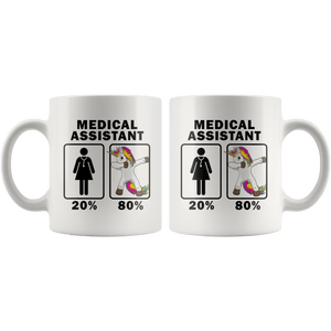 RobustCreative-Medical Assistant Dabbing Unicorn 80 20 Principle Superhero Girl Womens - 11oz White Mug Medical Personnel Gift Idea