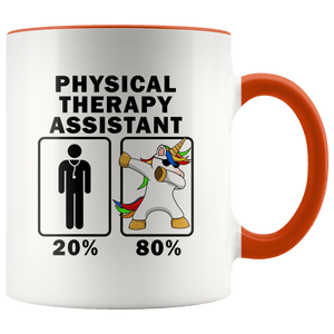 RobustCreative-Physical Therapy Assistant Dabbing Unicorn 80 20 Principle Graduation Gift Mens - 11oz Accent Mug Medical Personnel Gift Idea