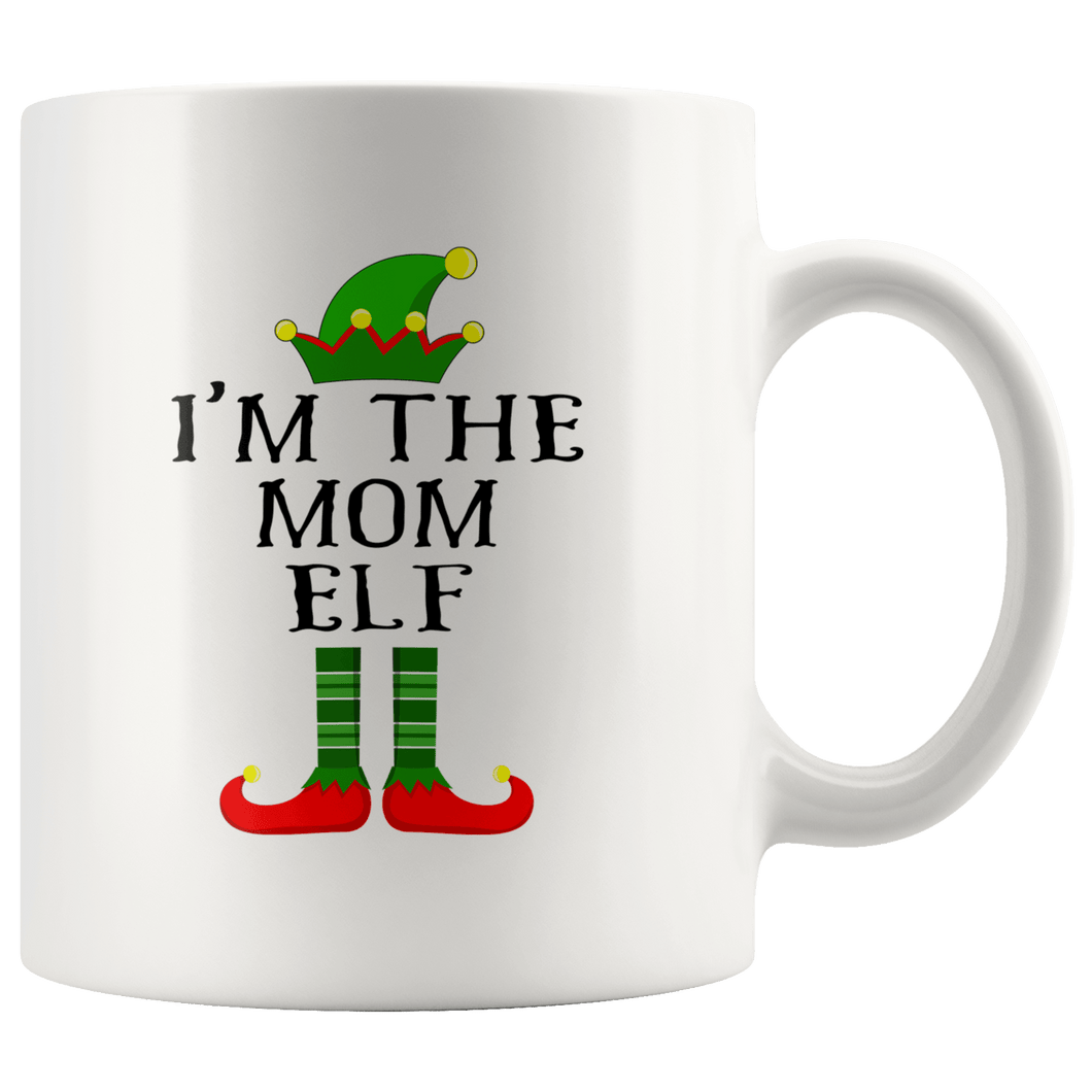 RobustCreative-Im The Mom Elf Matching Family Christmas - 11oz White Mug Christmas group green pjs costume Gift Idea