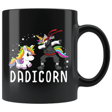 Load image into Gallery viewer, RobustCreative-Dadicorn Unicorn Dad Ninja Kawaii Birthday Party Fathers Day Black 11oz Mug Gift Idea
